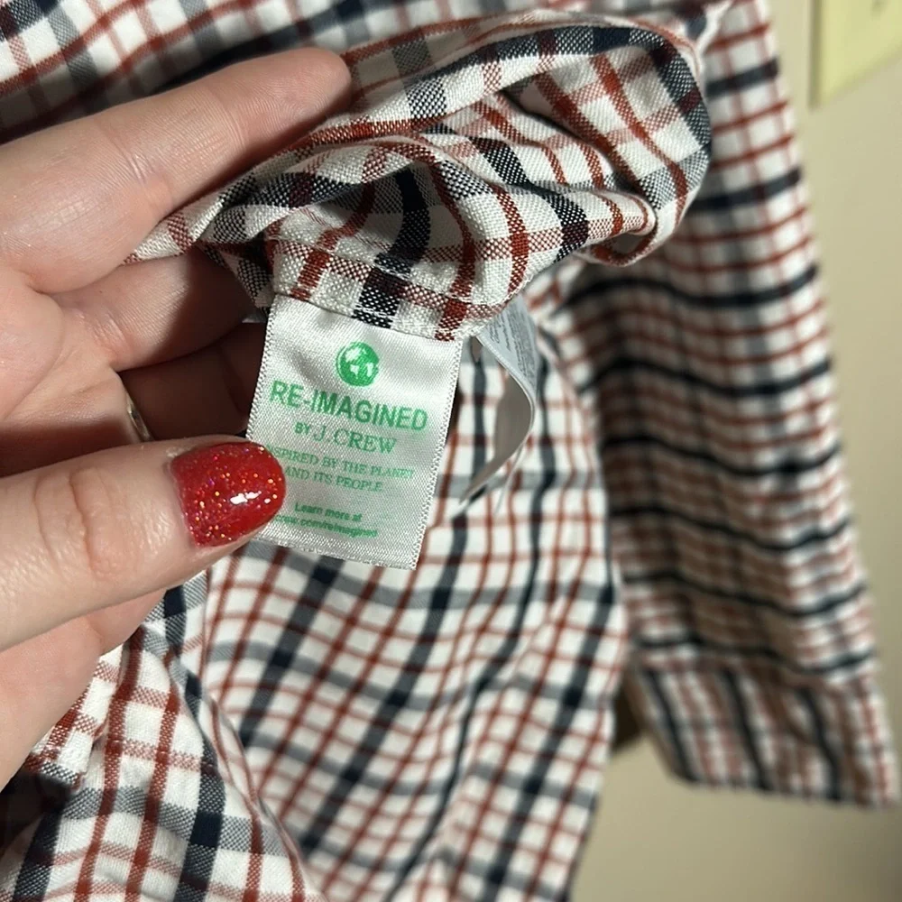 J Crew Men’s Flex Oxford Slim Plaid‎ Shirt | Small